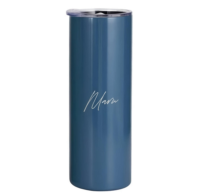 MARU 丸山製研 陶瓷保溫杯 600ml 304不鏽鋼瓶身 易潔不沾味 超輕量設計 上蓋推片設計 方便直飲, 蒼青藍, 1個