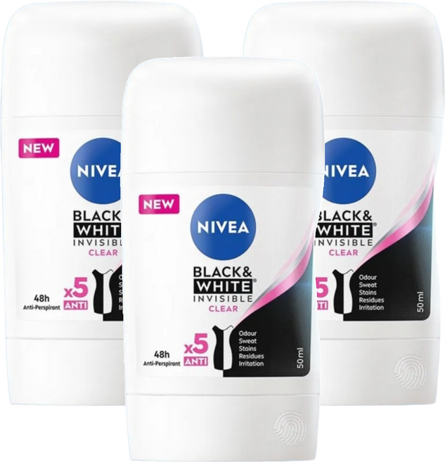 NIVEA 妮維雅 止汗爽身乳膏Pro 無印乾爽, 50ml, 3瓶