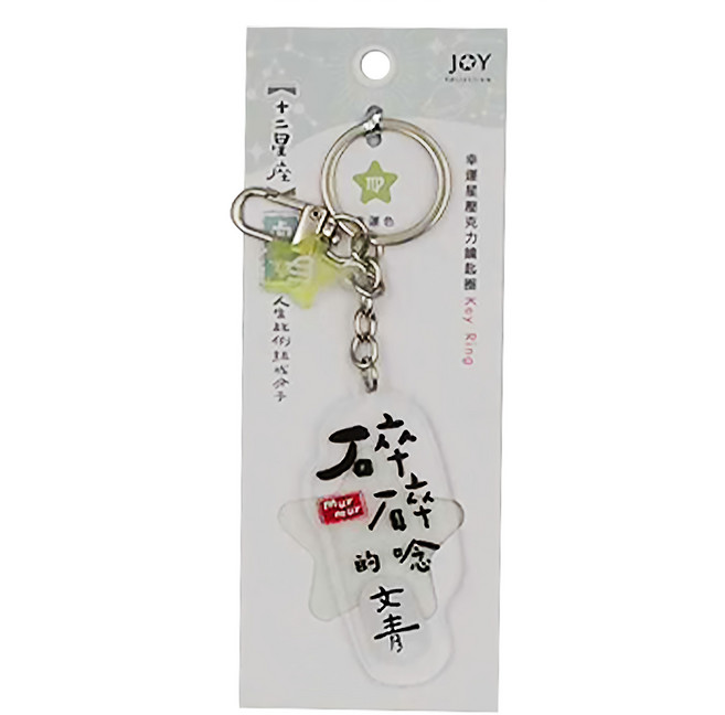 JOY STAR 九達 12星座幸運星壓克力鑰匙圈 15歲以上, 2個