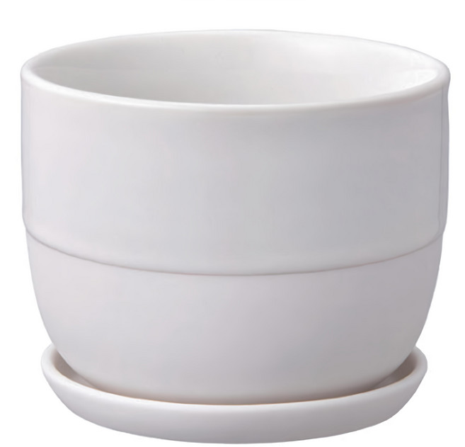 KINTO PLANT POT 193陶瓷花盆, 白色, 1個