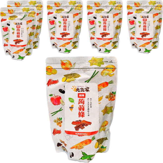 元氣家 高纖麻辣蒟蒻條, 200g, 6包