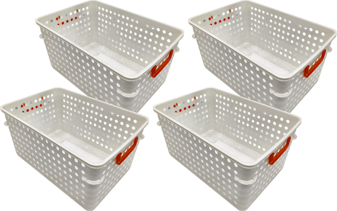 KEYWAY 聯府 瑞士籃 深型 大, 白色, 4個