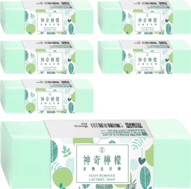 SOAPBERRY 古寶無患子 檸檬衣物去污棒 活氧亮白/檸檬萃取/植物油和無患子萃取, 150g, 6個