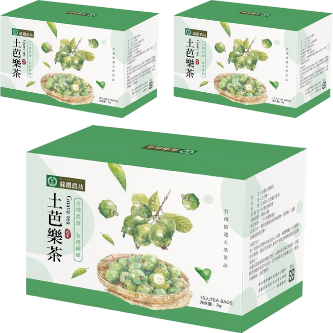 蔴鑽農坊 土芭樂袋茶, 3.5g, 15包, 3盒