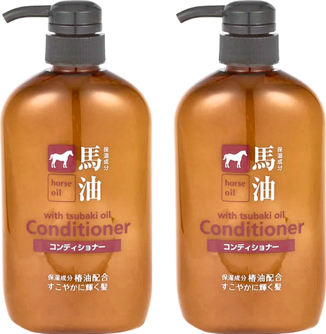 KUMANO 熊野油脂 HO馬油潤髮乳, 600ml, 2瓶