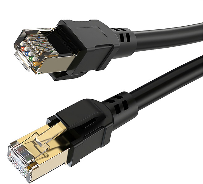 DTAudio 高速網路線/數據機 鍍金頭 機上盒/電競專用 Cat.8, 黑色, 1條, 0.5m