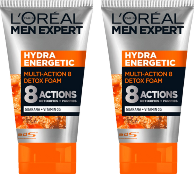 L'OREAL PARiS 巴黎萊雅 台灣公司貨 8效勁能深層洗面乳, 100ml, 2條