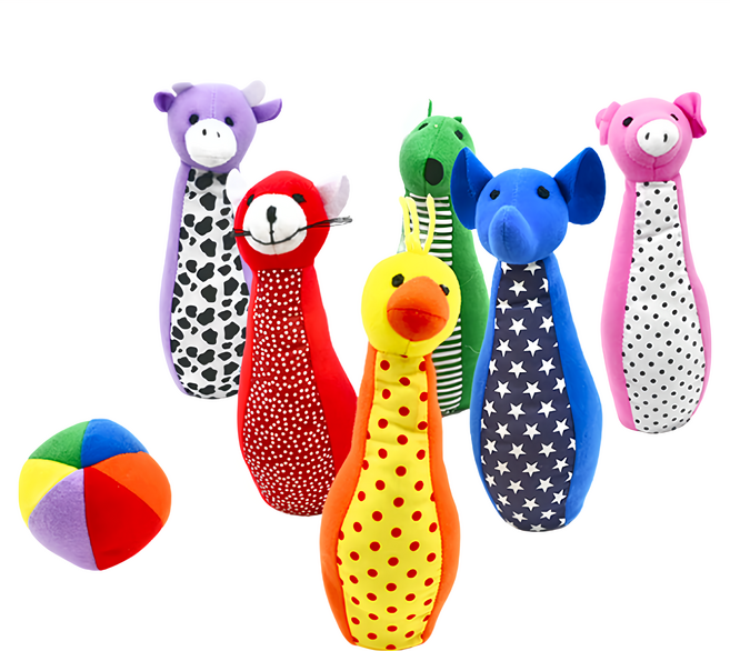 Ed.Inter 動物保齡球 530g, 1組, 黃色 + 藍色 + 綠色 + 紫色 + 粉色 + 紅色