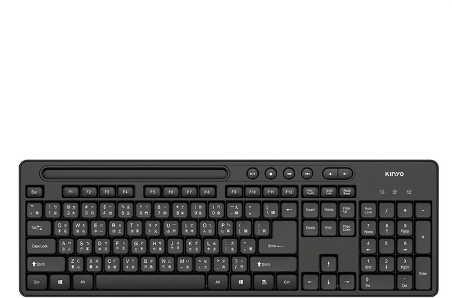 Kinyo 多功能置物USB鍵盤 440 x 145 x 31mm 480g, 黑色, KB-41U, 製造商軸, 1個