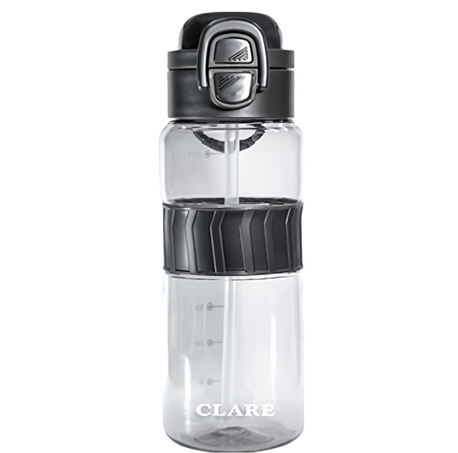 CLARE 彈跳運動吸管壼, 黑色, 600ml, 1個
