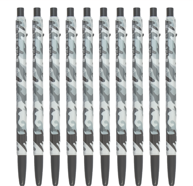 monAmi 153野戰系列 原子筆 0.5mm, 灰白 + 藍色, 10支