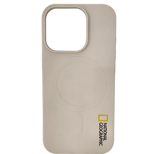 NATIONAL GEOGRAPHIC 國家地理 MagSafe 矽膠保護殼 iPhone 16 Pro 米色