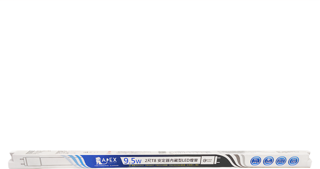 APEX LIGHTING 艾沛斯照明 雷 T8 燈管9.5W 安定器內藏型LED燈管 4000K AP-T8209NG 2尺, 自然光, 1支