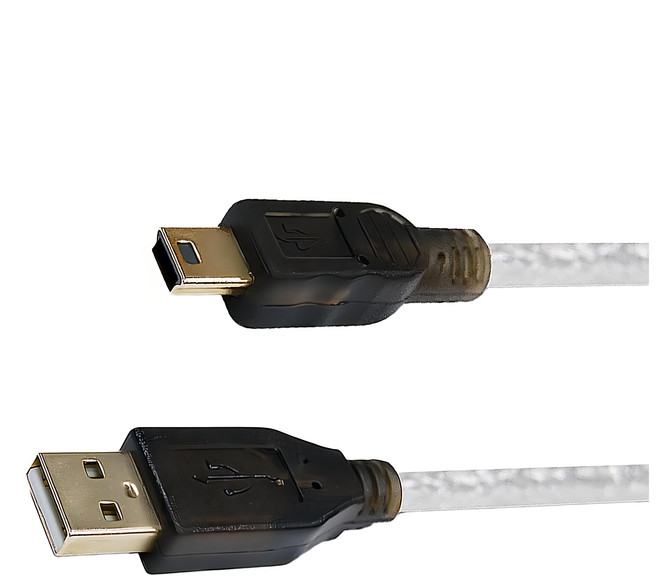 i-gota 愛購它 專業級高速傳輸線 USB A公 to Mini 5pin 抗干擾磁環 480Mbps傳輸速度, 1.8m, 黑色 + 白色, 1條
