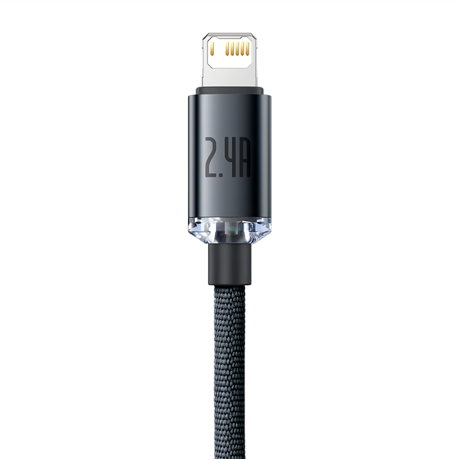 Baseus 倍思 晶耀系列 IOS 快充數據線 2.4A 2m 黑色 1條, 1個
