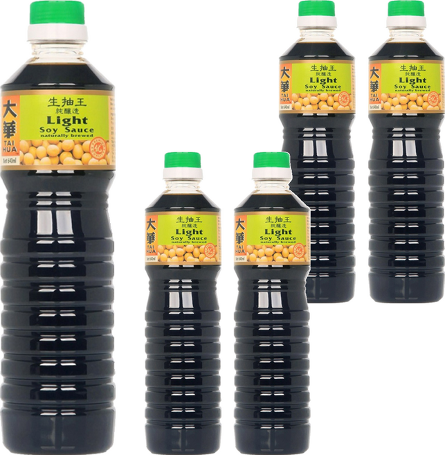 大華醬油 純釀造淡醬油 生抽, 640ml, 5瓶