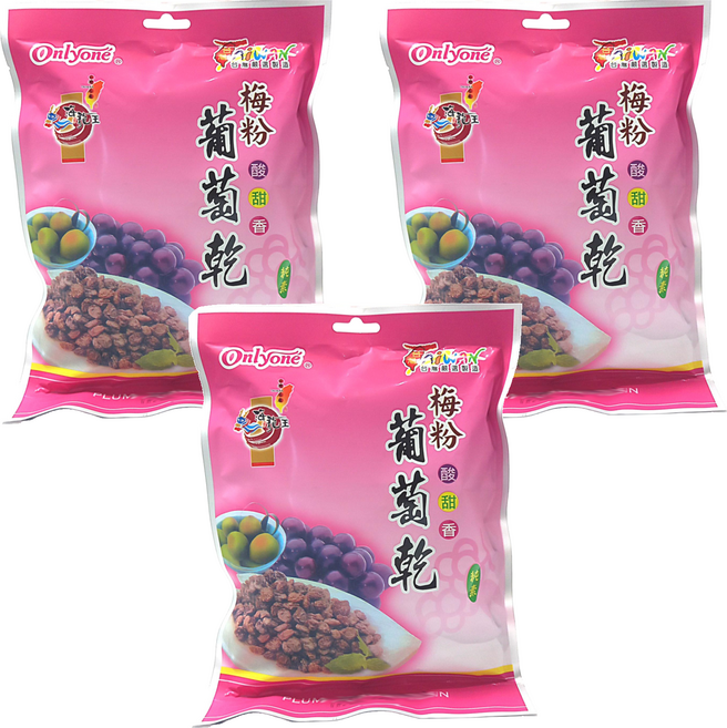Onlyone 海龍王 梅粉葡萄乾, 150g, 3包