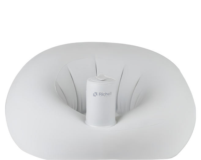 Richell 利其爾 絨毛泵浦充氣椅 58.5*55*28.5cm 灰色