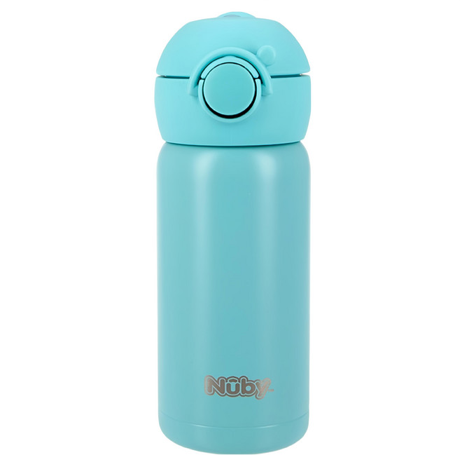 Nuby 彈蓋式不鏽鋼水壺, 莓果藍, 300ml, 1個