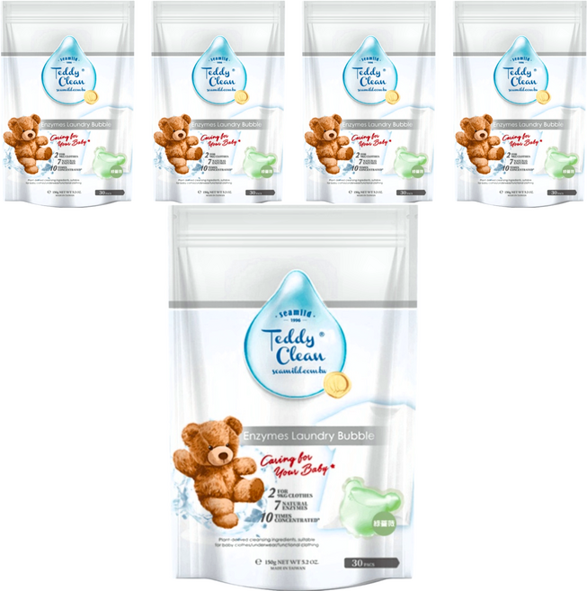 清淨海 純淨系列 植萃酵素洗衣膠囊 低水位用 綠薔薇, 30顆, 5袋