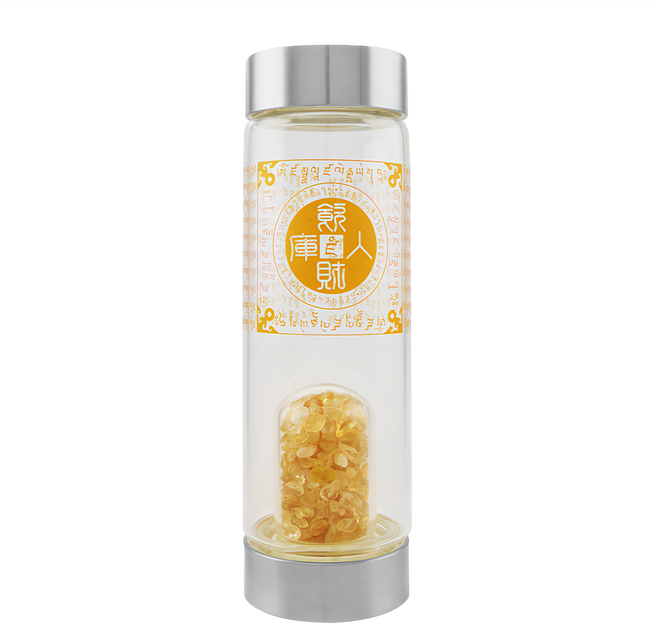 命運好好玩 湯鎮瑋 飲財入庫黃水晶隨身杯, 黃水晶, 600ml, 1個