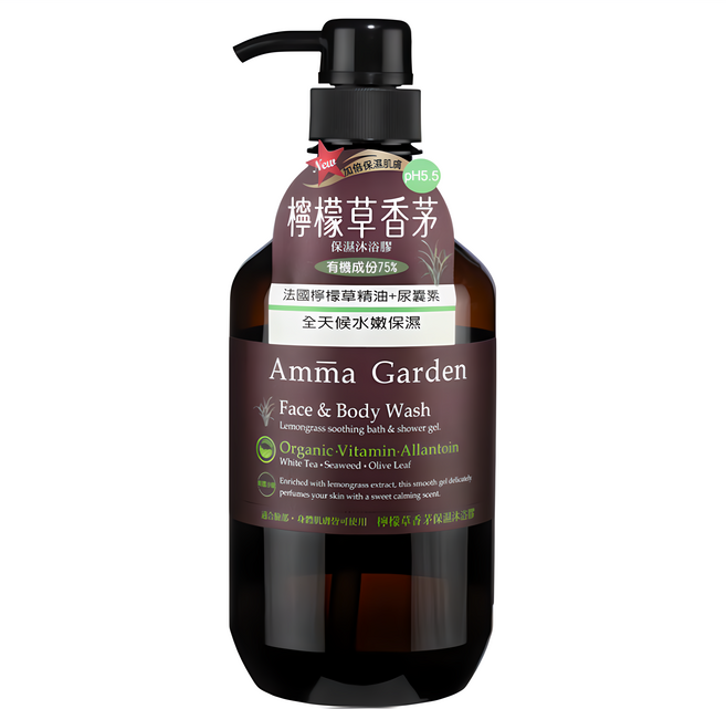 Amma Garden 艾瑪花園 檸檬草香茅保濕沐浴膠, 750ml, 1件