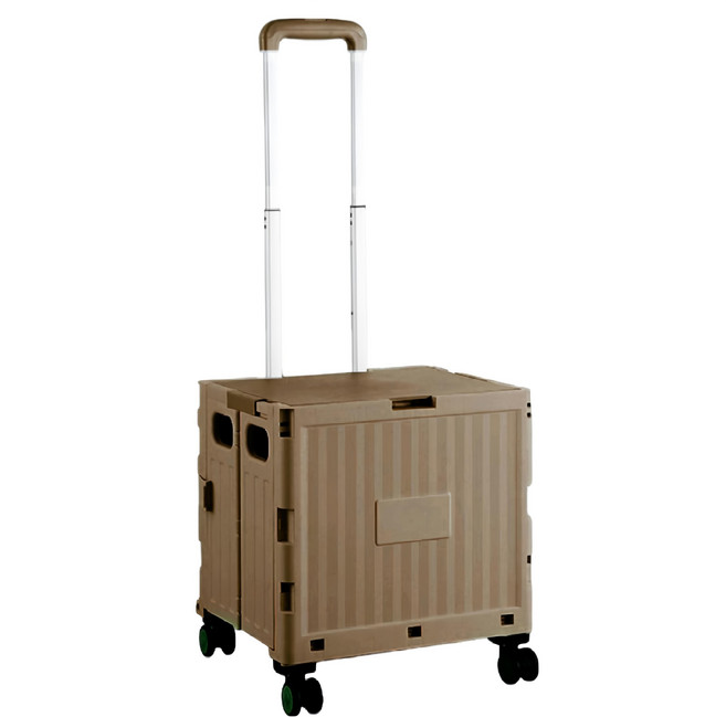 HONG JIN 宏晉 摺疊購物推車 萬向四輪款 38L, 1個, 焦糖可可