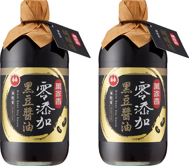 萬家香 零添加黑豆醬油, 450ml, 2瓶