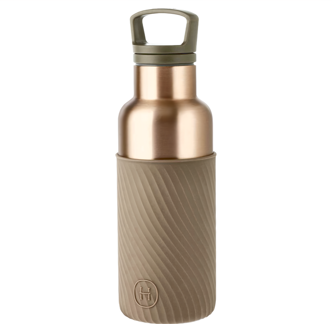 HYDY 保溫瓶冷杉 矽膠套 480ml 16oz 雙層不鏽鋼保溫水瓶, 波紋荒野, 1個