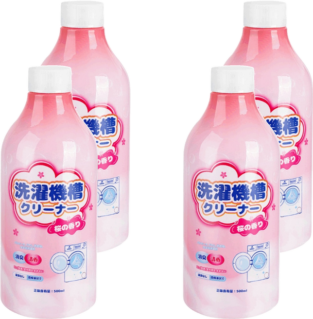 CEETOON 洗衣機槽清潔液 櫻花香 500ml, 4瓶