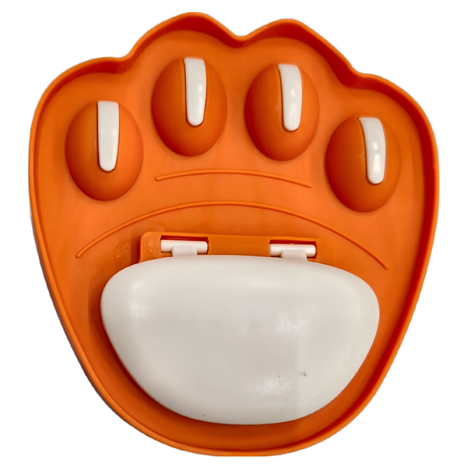 免打孔多功能貓爪造型鍋蓋架, 橘色, 1個