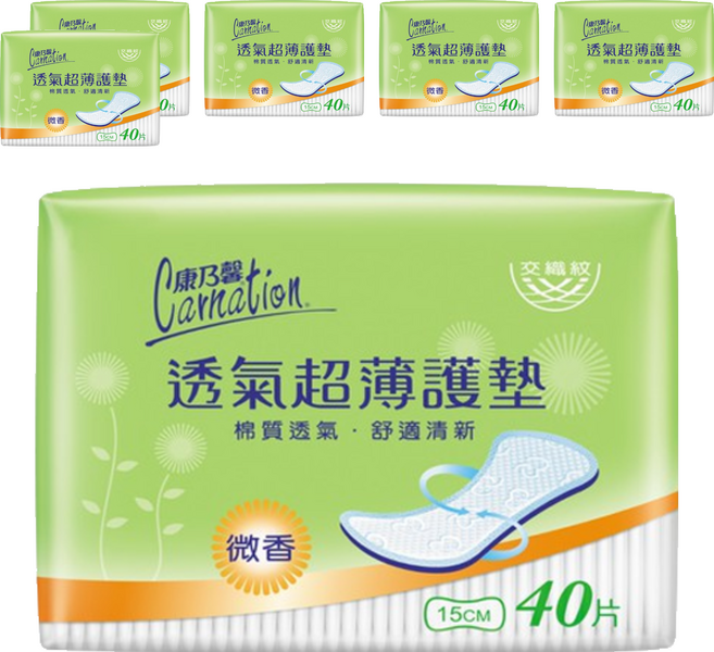 康乃馨 透氣超薄護墊 微香, 15cm, 40片, 6包