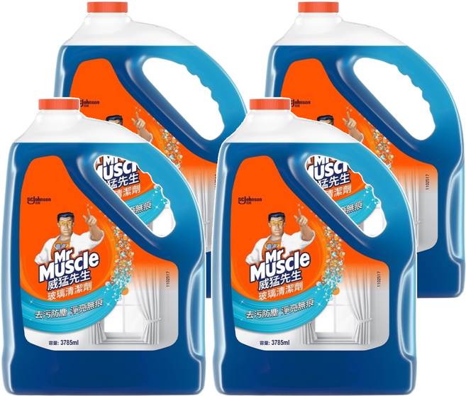 Mr Muscle 威猛先生 玻璃清潔劑 加侖桶, 3.785L, 4桶