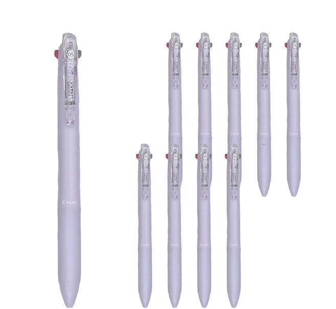 PILOT 百樂 Acroball BKHAB50EFLA 輕油3+1多功能油性原子筆 0.5 10支, 薰衣草紫