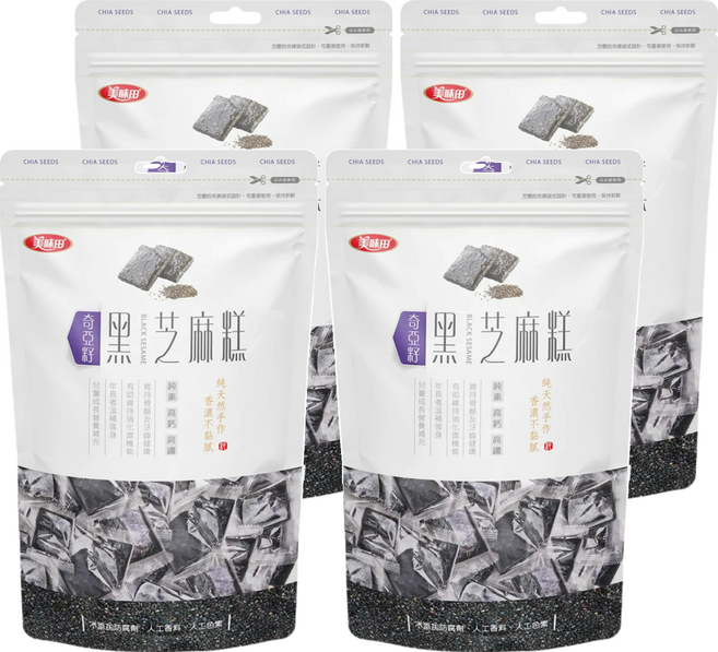 美味田 奇亞籽黑芝麻糕, 250g, 4袋