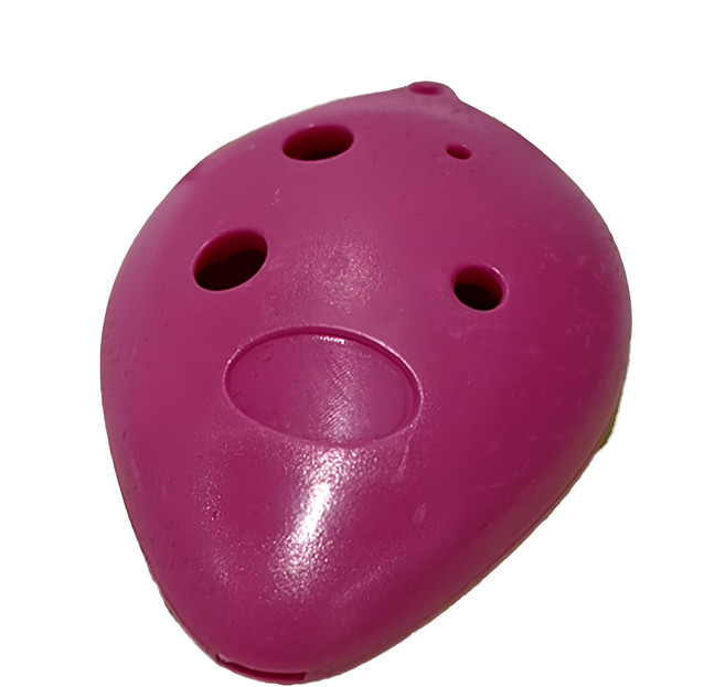 6孔高音C調 耐摔 塑膠樹脂高音陶笛 附陶笛收納袋 掛繩 教材 擦布 玫紅, 1個