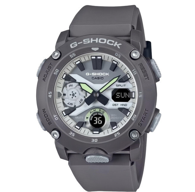 CASIO 卡西歐 G-SHOCK 綠光系列雙顯運動手錶 GA-2000HD-8A