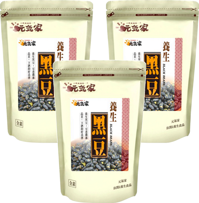 元氣家 養生黑豆, 200g, 3包