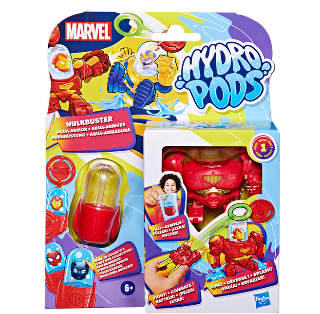Hasbro 孩之寶 Marvel 漫威 HYDRO PODS 決戰水鬥片 漫威水戰甲, 浩克毀滅者 紅色, 1組