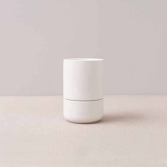 BOWLBOWL 國產復古系列瀝水餐具筒 M - 牛奶白, 乳白色, 1個