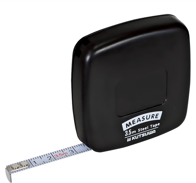 KUTSUWA 超薄捲尺 鋼捲尺 捲尺寬度6mm, 1個, 3.5m