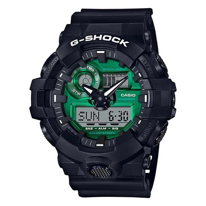 CASIO 卡西歐 G-SHOCK 手錶 耐衝擊設計 防水200米 世界時間 計時碼錶