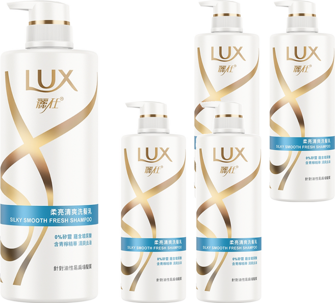 LUX 麗仕 柔亮清爽洗髮乳, 750g, 5瓶