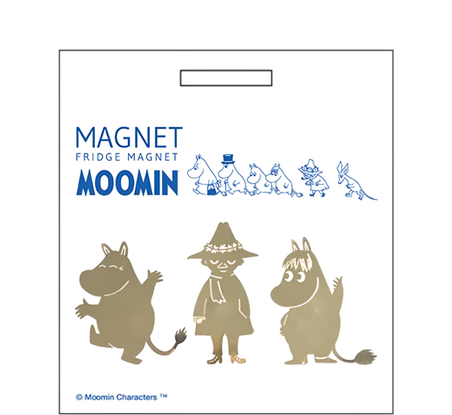 PlutoProdukter 嚕嚕米造型磁鐵 5 x 3cm 嚕嚕米好朋友 3件裝, 嚕嚕米好朋友 金色, 1組
