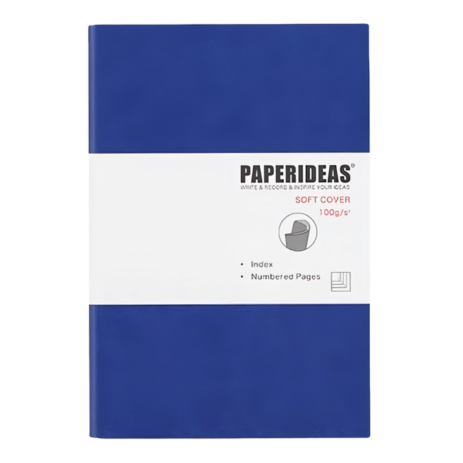 PAPERIDEAS 子彈筆記本 軟皮 A5 188頁 點陣, 寶藍色, 1本