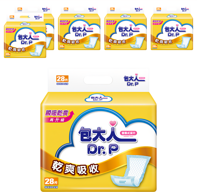 Dr.P 包大人 乾爽吸收 替換式尿片, 50 x 24cm, 28片, 6包