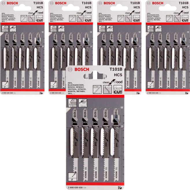 BOSCH 博世 台灣公司貨 線鋸片 T 101 B 2608630030, 5支
