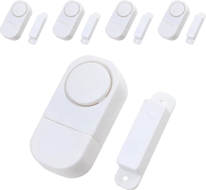 防盜警報器門窗防盜警報器 30 x 6 x 2cm 白色 5個, 1組