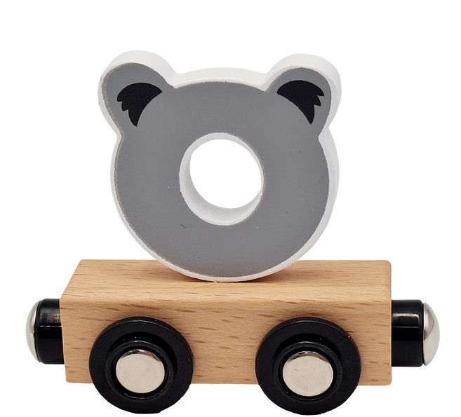 TRYCO 木製字母火車_O 兒童益智玩具, 灰色, 1個