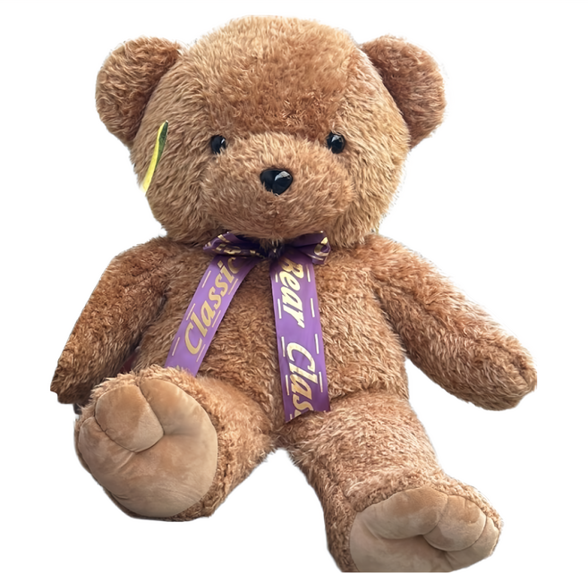 AllBeMine 歐比邁 玩偶 台灣填充棉花 長毛柔柔熊 30吋 3歲以上, 大熊熊 棕色, 1個